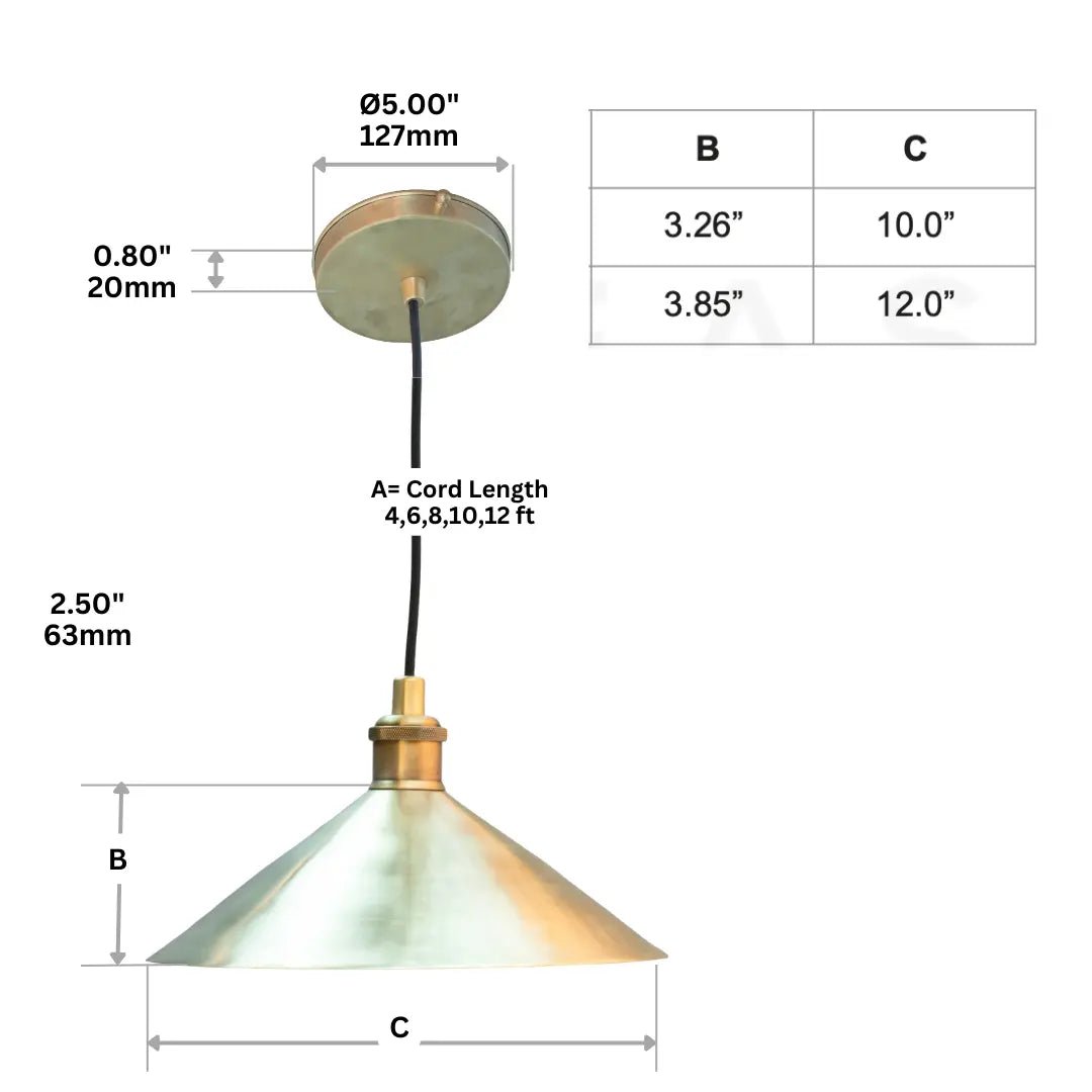 Brushed Brass Pendant Light Shade, Ceiling Mount Kitchen Island Lighting, Brass Hanging Lamp Dining Table - Insideast