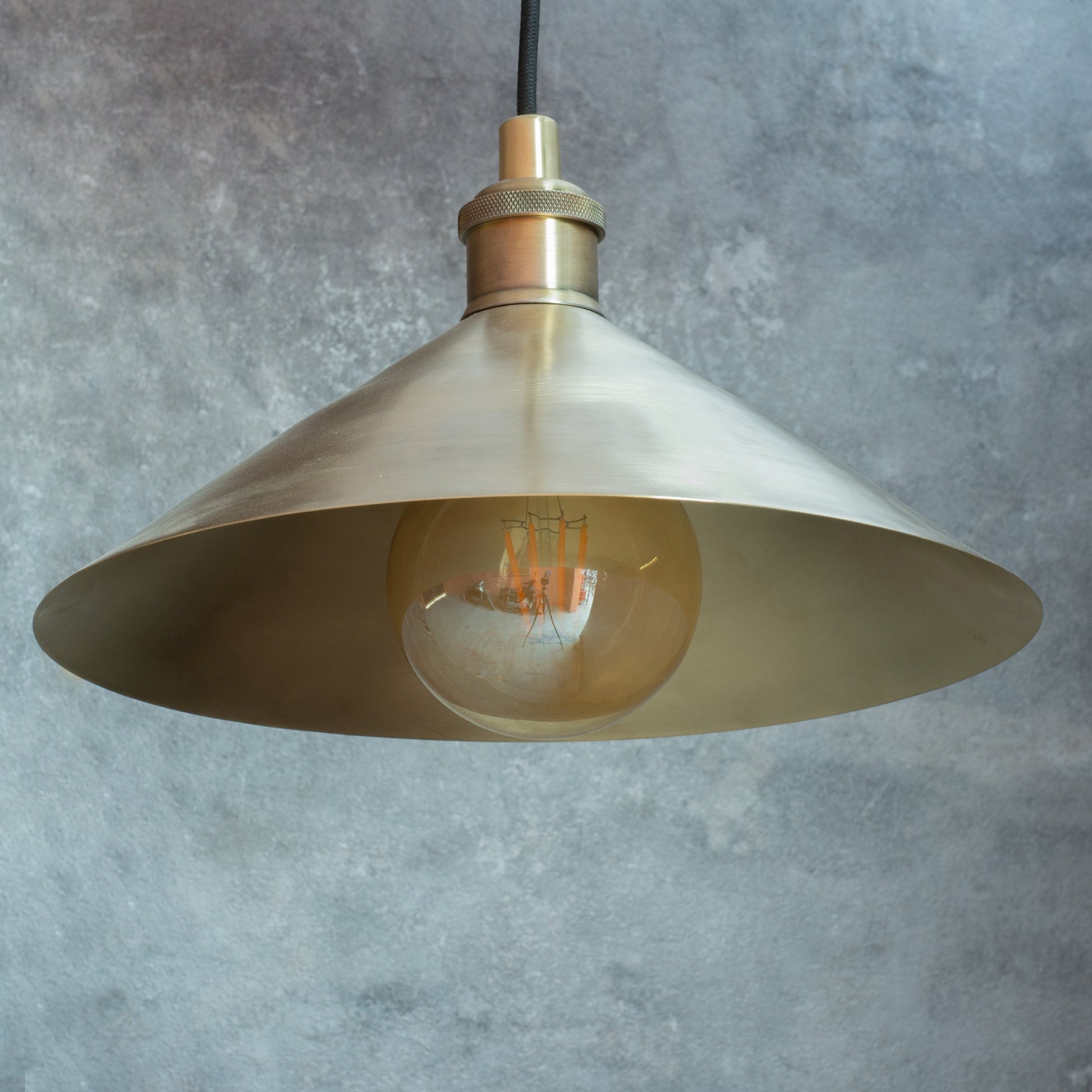 Brushed Brass Pendant Light Shade, Ceiling Mount Kitchen Island Lighting, Brass Hanging Lamp Dining Table - Insideast