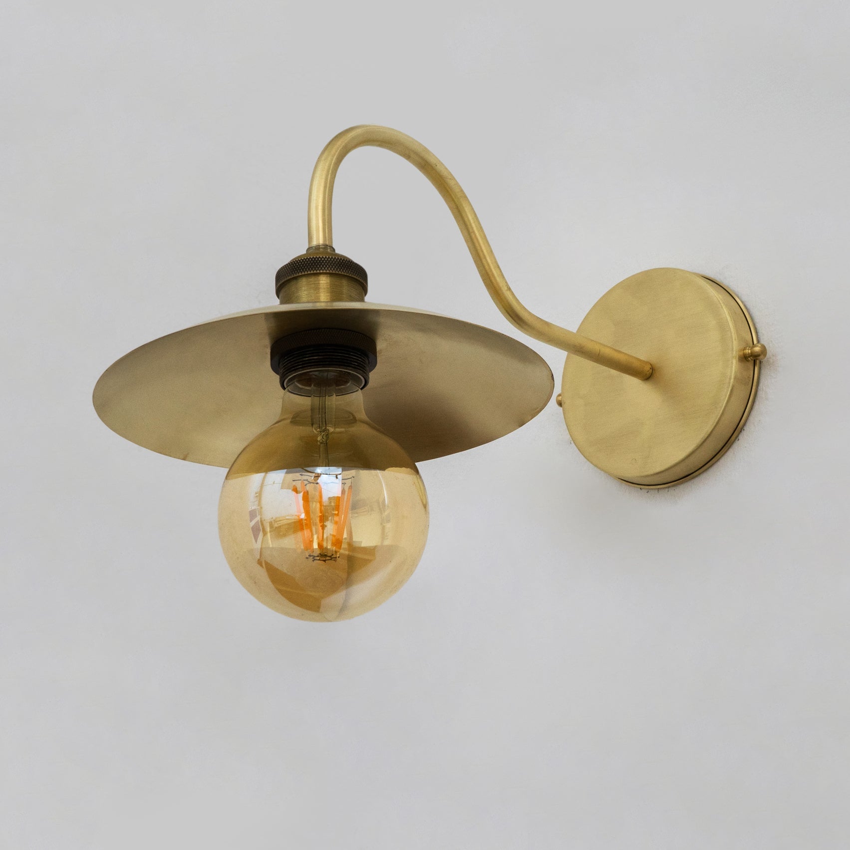 Brushed Brass Wall Sconce Light, Solid Brass Wall Lamp, Wall Lighting Fixture - Insideast