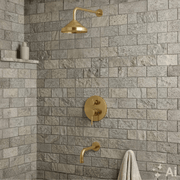 Built - in 2 outlet Brass Shower System - Head Shower System With Tub Filler - Insideast