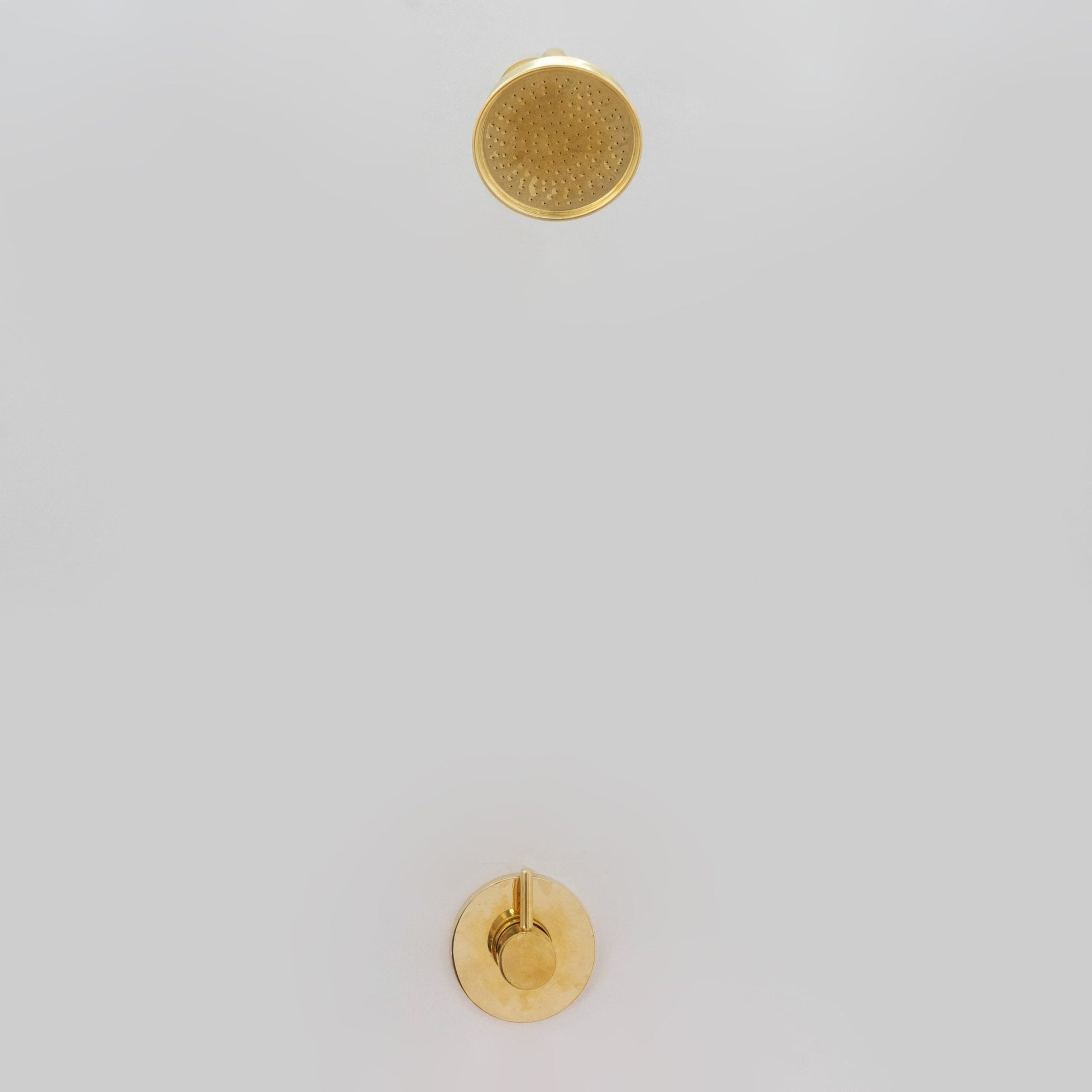 Built - in Solid Brass Shower, Unlacquered Brass Swiveling Showerhead, Rainfall Shower - Insideast