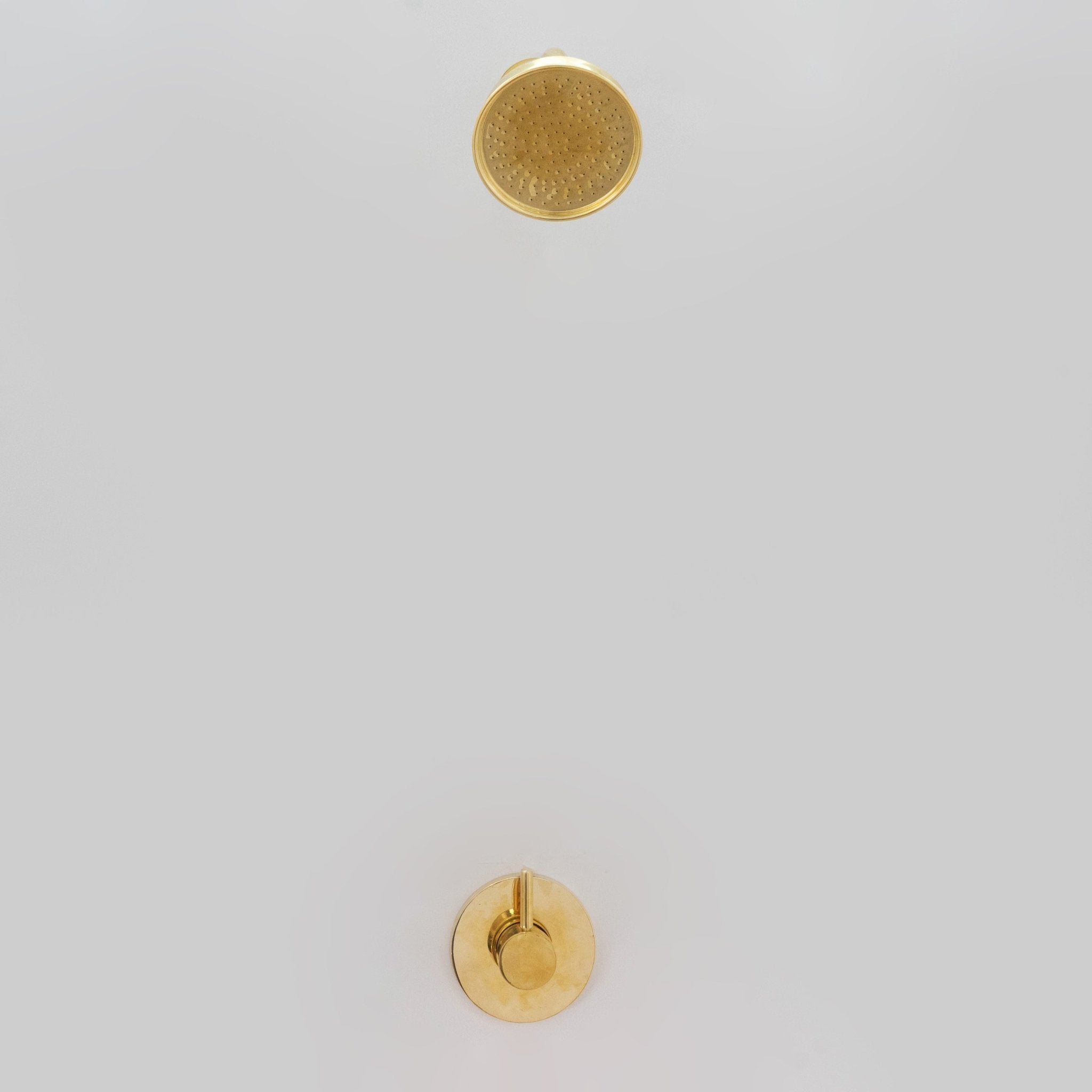 Built - in Solid Brass Shower, Unlacquered Brass Swiveling Showerhead, Rainfall Shower - Insideast