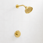 Built - in Solid Brass Shower, Unlacquered Brass Swiveling Showerhead, Rainfall Shower - Insideast