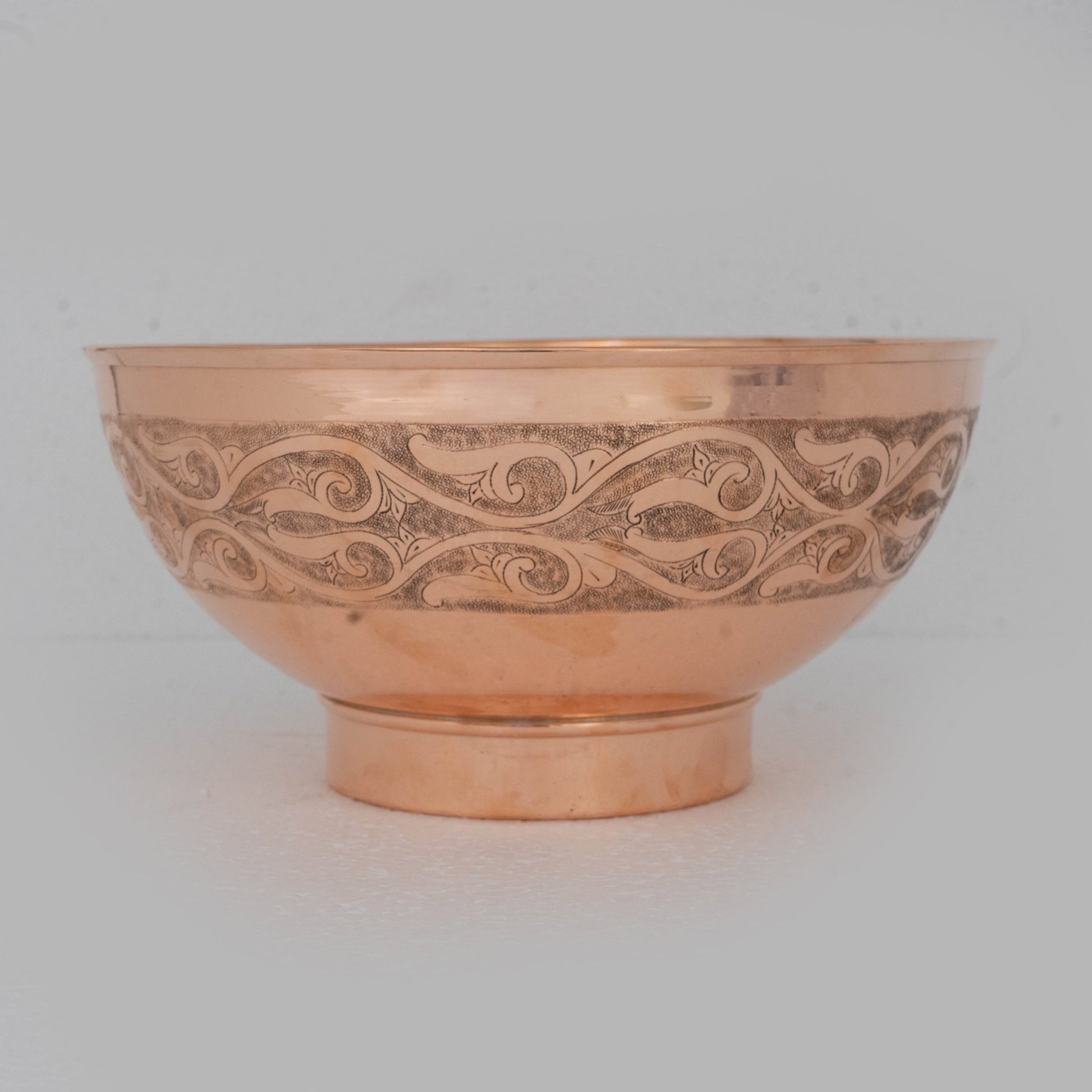 Copper Bathroom Vessel Sink, Bowl Vanity Sink, Hand Engraved & Hammered - Insideast