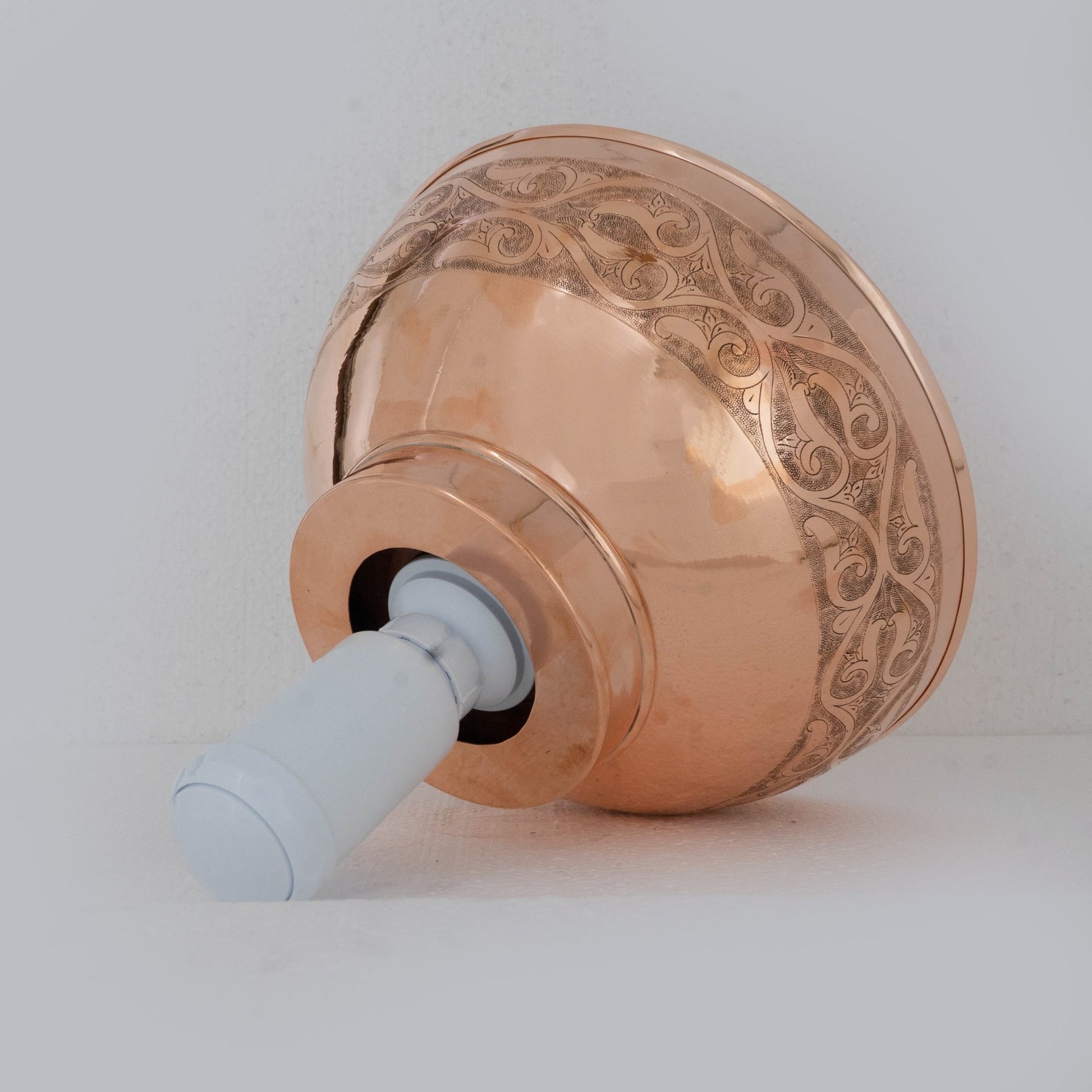 Copper Bathroom Vessel Sink, Bowl Vanity Sink, Hand Engraved & Hammered - Insideast