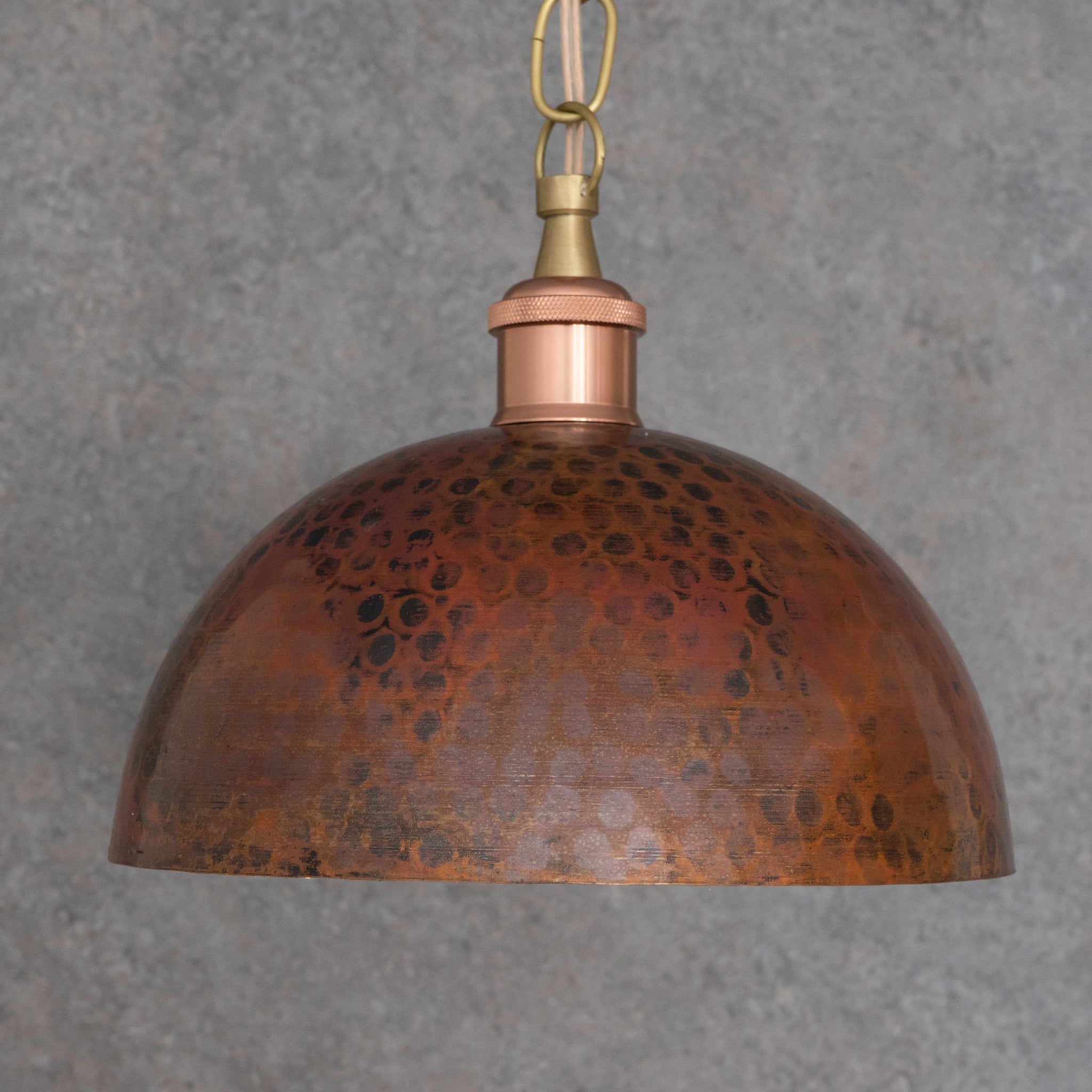 Copper Smooth Hammered Dome Pendant Light : The Warmth of Marrakesh - Insideast