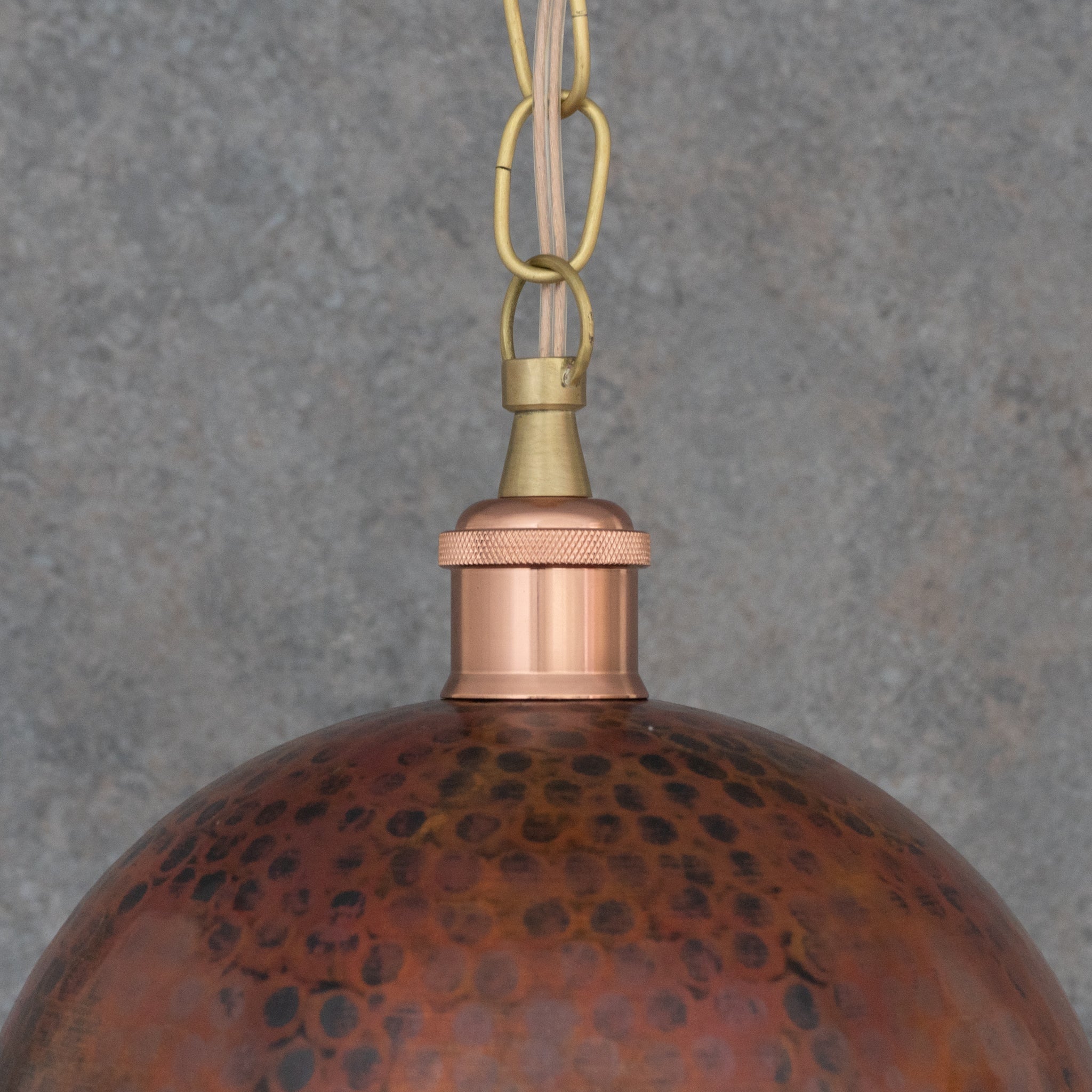 Copper Smooth Hammered Dome Pendant Light : The Warmth of Marrakesh - Insideast