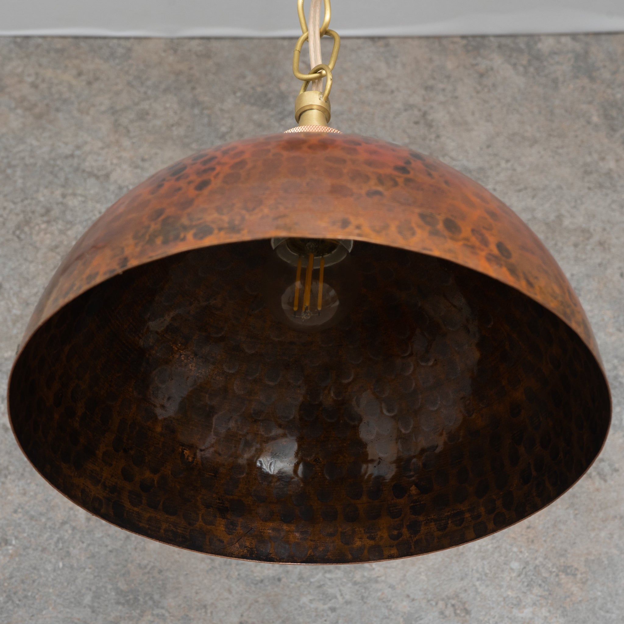 Copper Smooth Hammered Dome Pendant Light : The Warmth of Marrakesh - Insideast