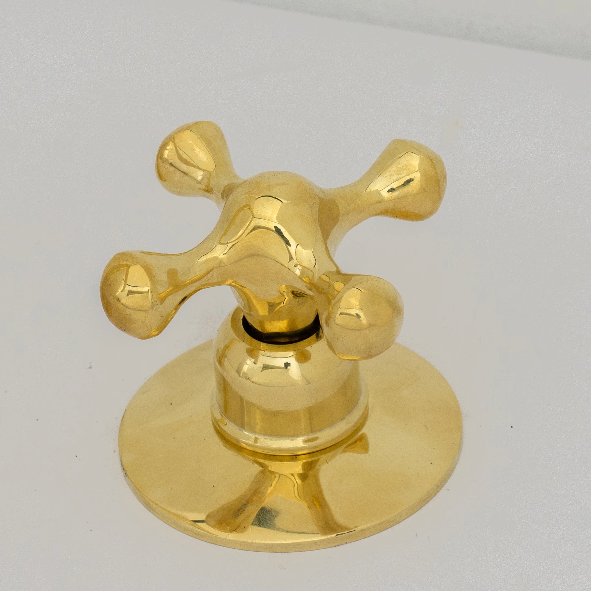 Deck Mounted Unlacquered Brass Faucet, Vanity Sink Faucet, Antique Brass Bathroom Faucet - Insideast