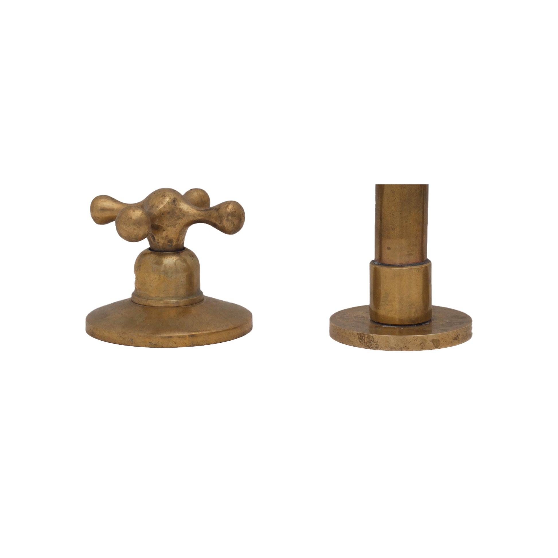 Deck Mounted Unlacquered Brass Faucet, Vanity Sink Faucet, Antique Brass Bathroom Faucet - Insideast