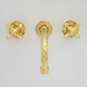 Engraved Solid Brass Built - in Faucet, Unlacquered Bathroom Sink Faucet - Insideast