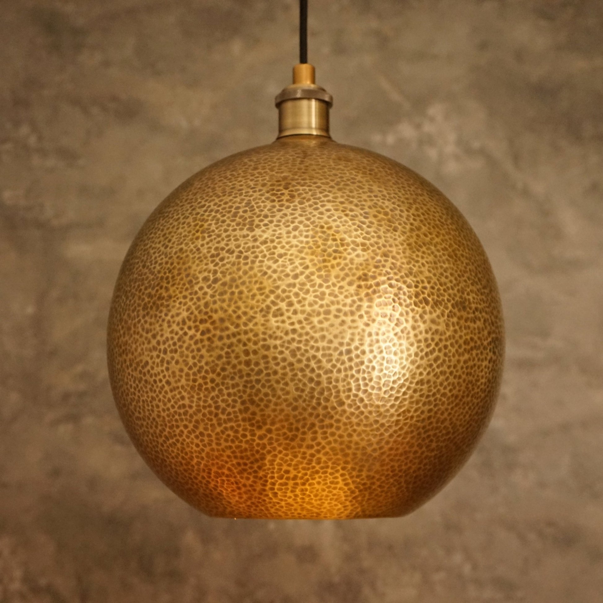 Hammered Brass Ball Pendant Light, Dome Ceiling Light - Insideast