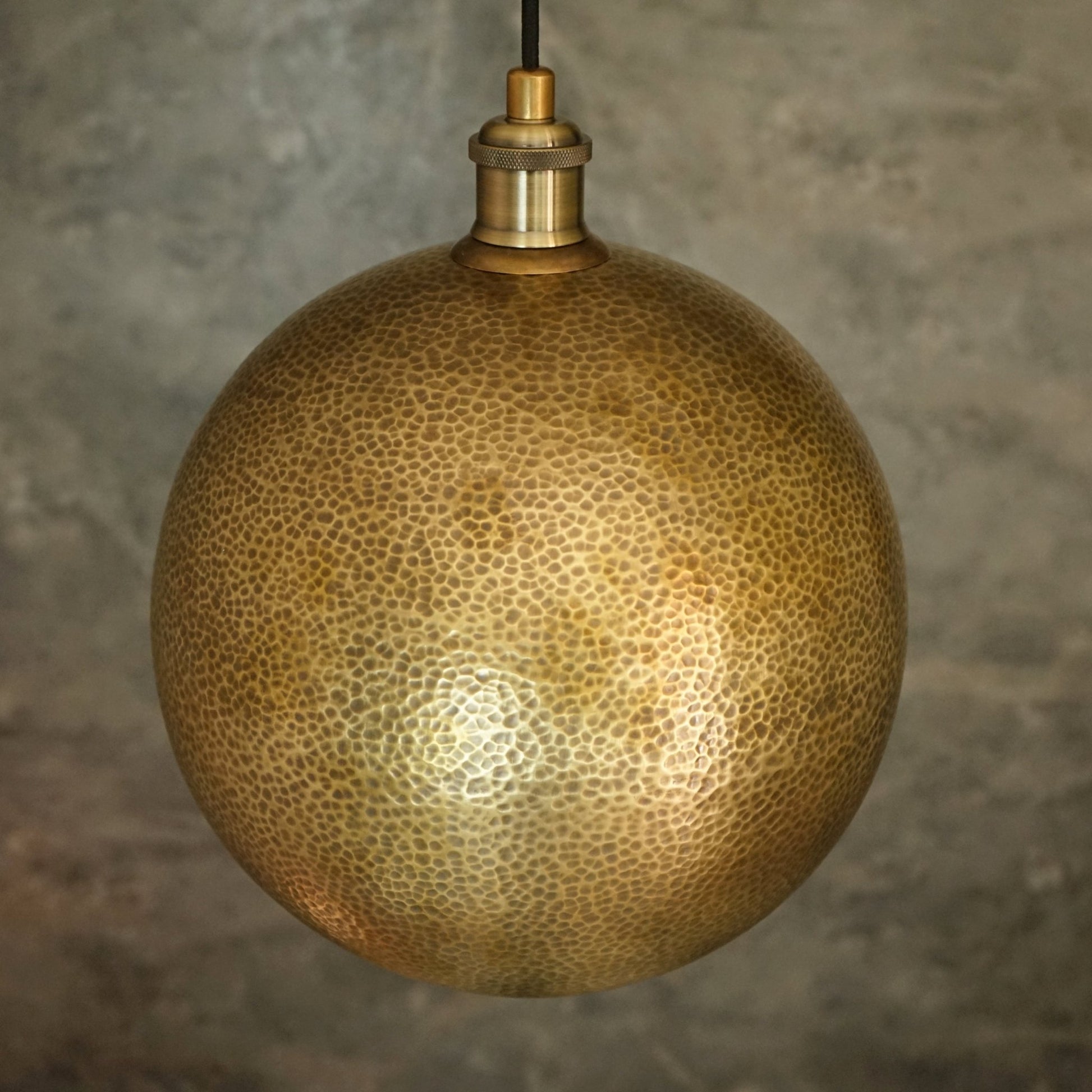 Hammered Brass Ball Pendant Light, Dome Ceiling Light - Insideast