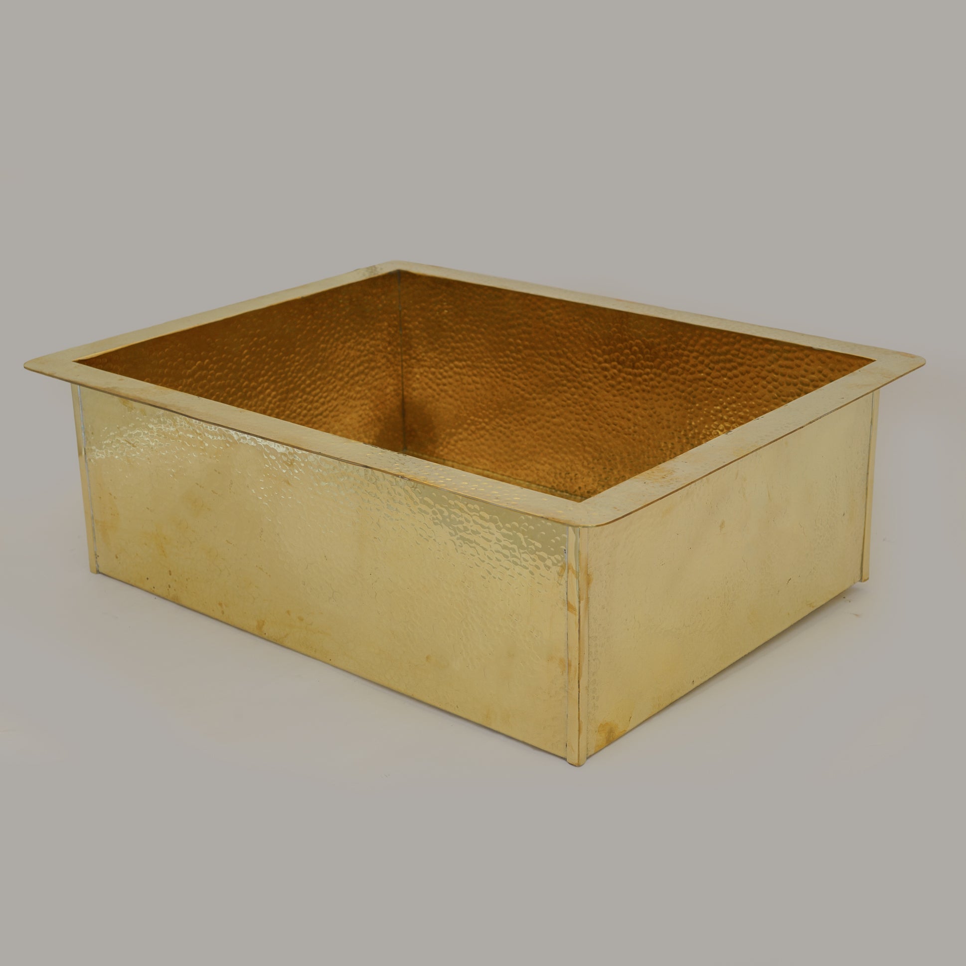Hammered Brass Kitchen Sink – Rectangular Farmhouse & Kitchen Island Sink - Insideast