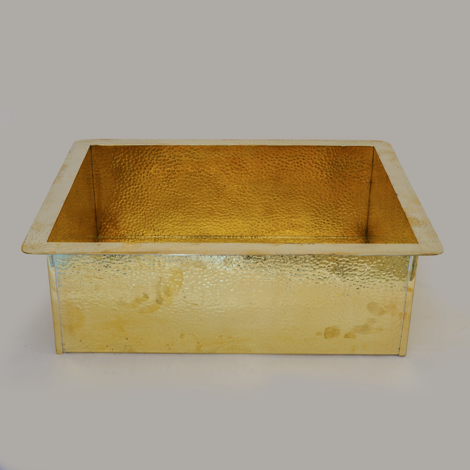 Hammered Brass Kitchen Sink – Rectangular Farmhouse & Kitchen Island Sink - Insideast