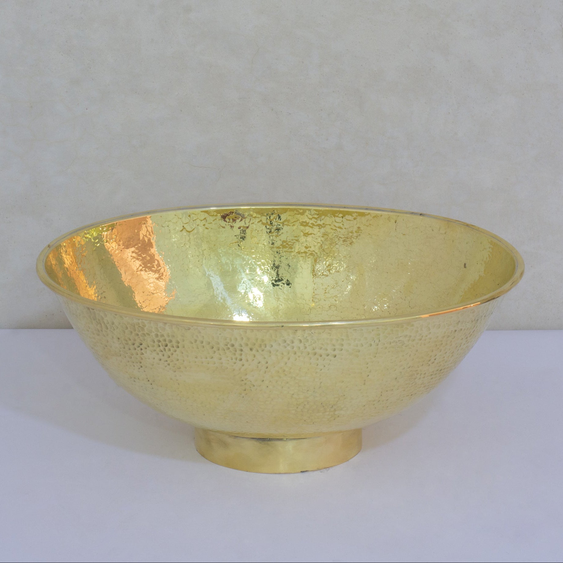 Hammered Brass Oval Vessel Sink | Handmade Bathroom Washbasin - Insideast