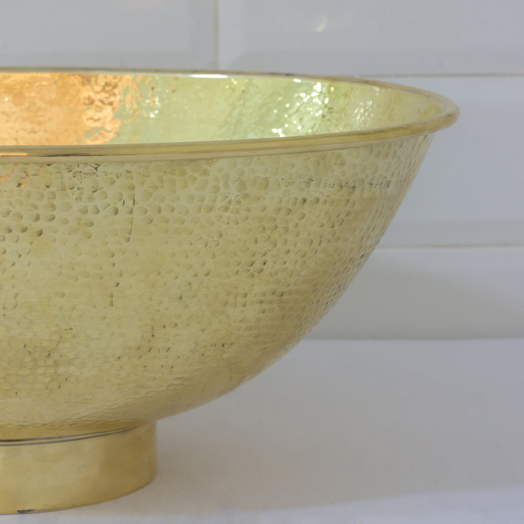 Hammered Brass Oval Vessel Sink | Handmade Bathroom Washbasin - Insideast