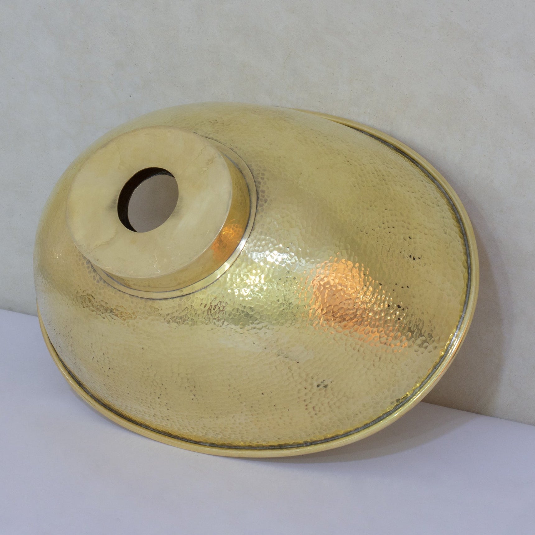 Hammered Brass Oval Vessel Sink | Handmade Bathroom Washbasin - Insideast