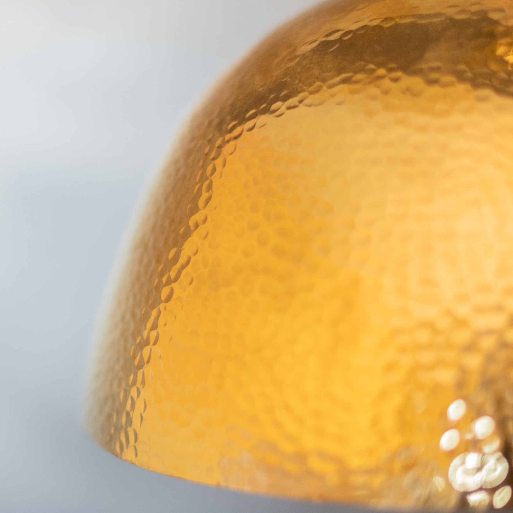 Hammered Brass Pendant Light, Unlacquered Brass Dome Lampshade, Kitchen Island Light - Insideast