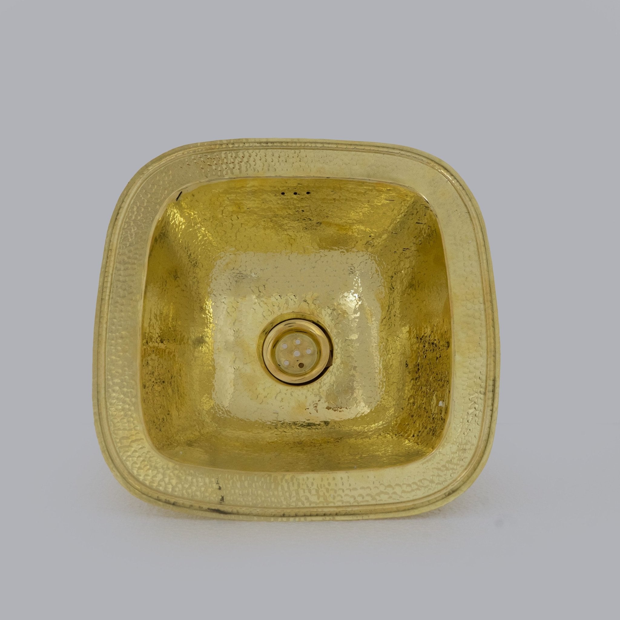 Hammered Brass Sink, Square Drop - in Brass Bathroom Sink, Hammered Antique Brass Sink - Insideast
