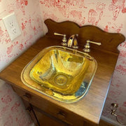 Hammered Brass Sink, Square Drop - in Brass Bathroom Sink, Hammered Antique Brass Sink - Insideast