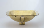 Load image into Gallery viewer, Hammered Brass Sink, Square Drop-in Brass Bathroom Sink, Hammered Antique Brass Sink, Bathroom Brass sink, Aged Brass Sink
