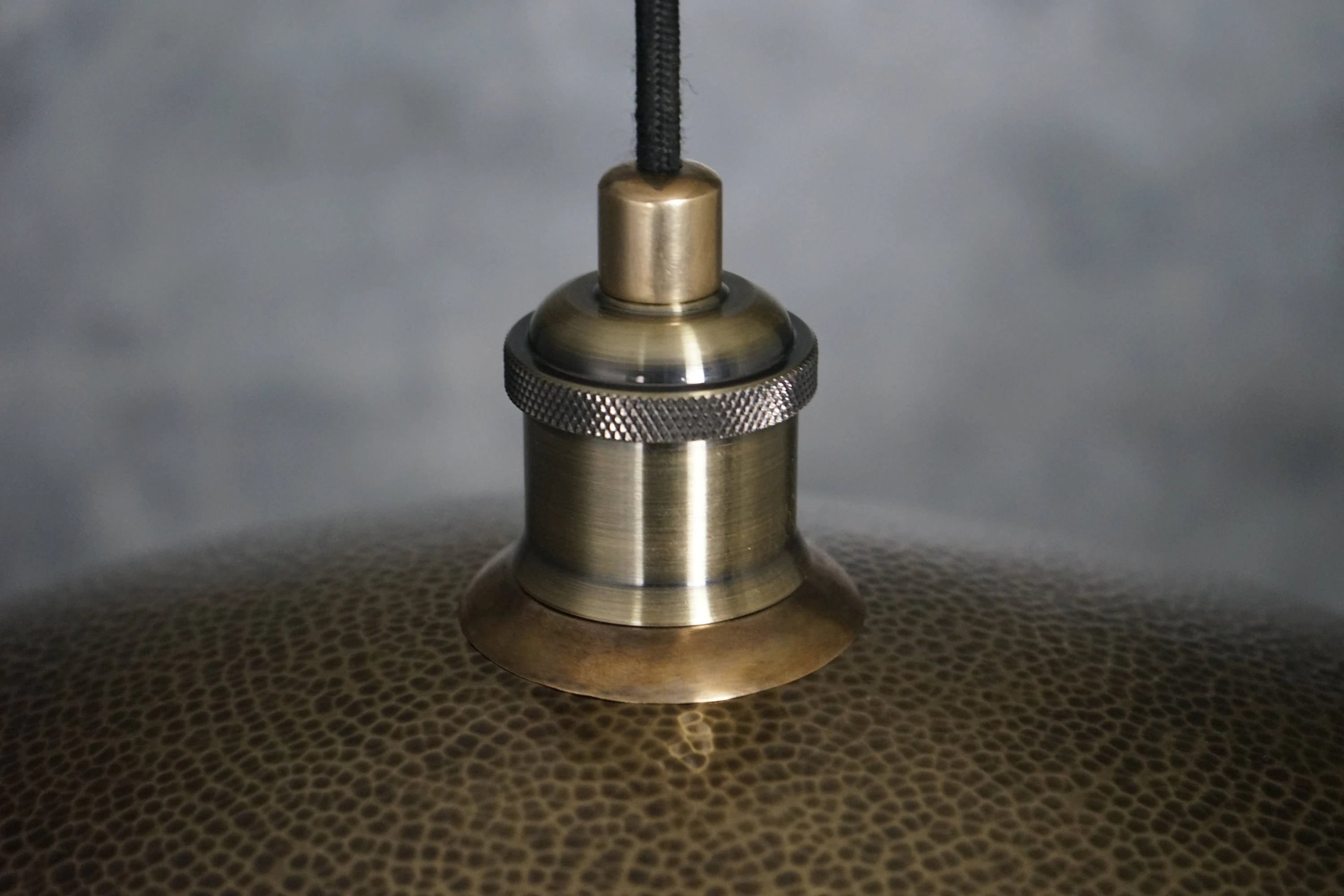 Hammered Bronze Finish Bowl Plate Pendant Light, Solid Brass Ceiling Light