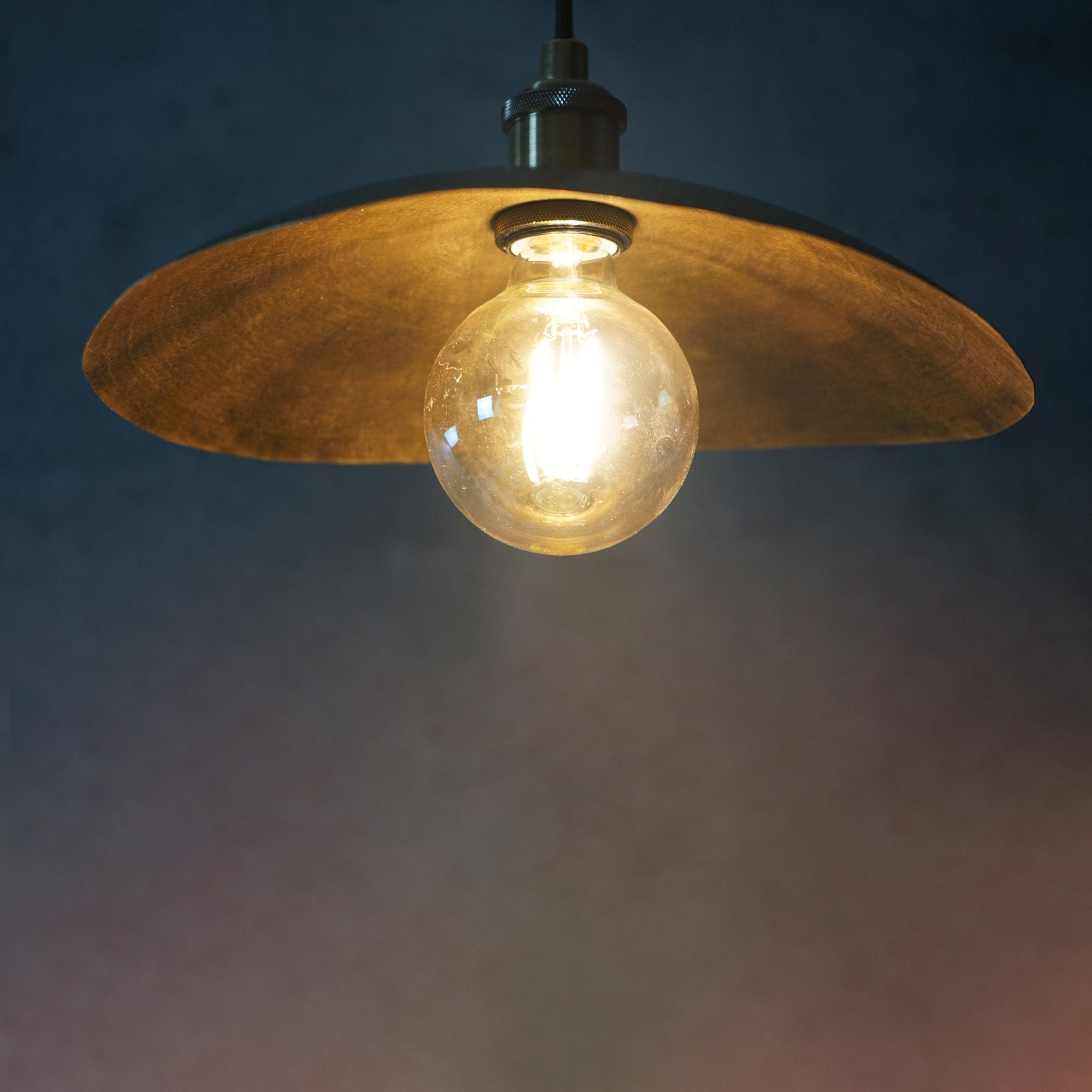 Hammered Bronze Finish Bowl Plate Pendant Light, Solid Brass Ceiling Light - Insideast