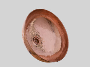 Hammered Copper Sink, Rustic Round Sink Bowl, Bathroom Copper Vessel Sink