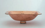 Load image into Gallery viewer, Hammered Copper Sink, Square Brass Sink, Drop-in Brass Bathroom Sink, Antique Copper Sink, Bathroom Aged Copper sink
