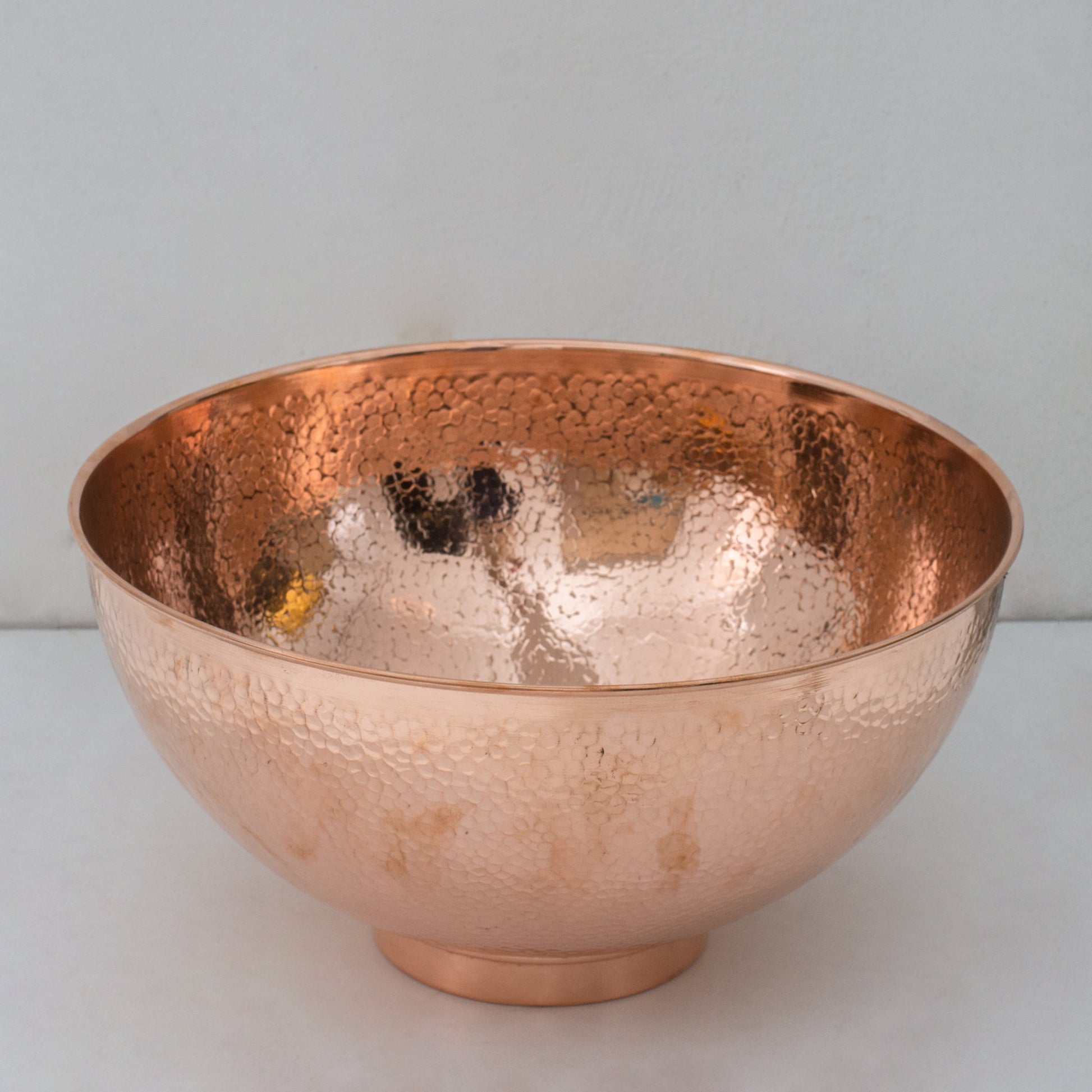 Hammered Copper Vessel Sink, Solid Copper Bathroom Washbasin, Round Sink Copper - Insideast