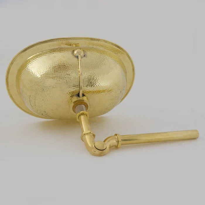 Hammered Oval Brass Sink, Drop-in Brass Bathroom Sink, Antique Brass Sink