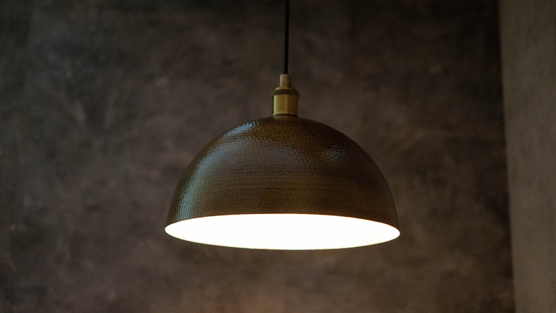 Hammered Pendant Light, Antique Brass Dome Ceiling Light, Kitchen Island Hanging Light Fixture - Insideast