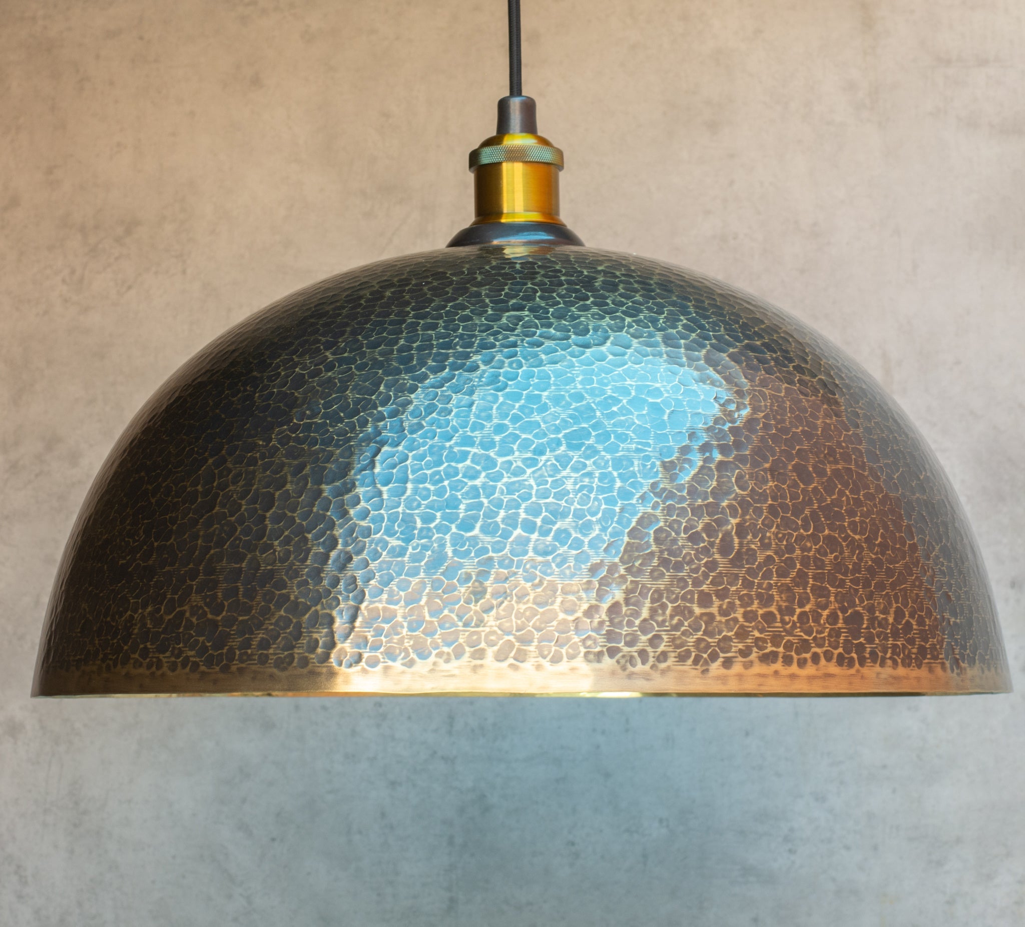 Hammered Pendant Light, Brass Dome Ceiling Light, Kitchen Island Hanging Light Fixture - Insideast