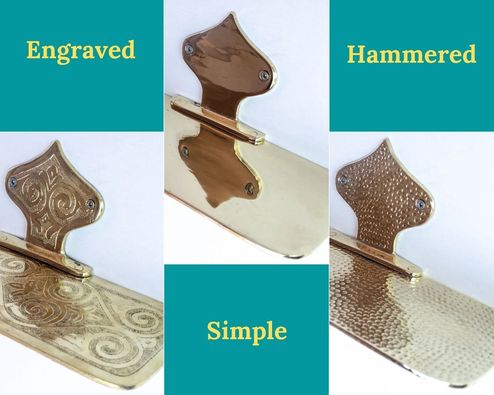 Hammered Solid Brass Floating Shelf, Bathroom Bottle Holder, Wall Mount Shelf Brass - Insideast