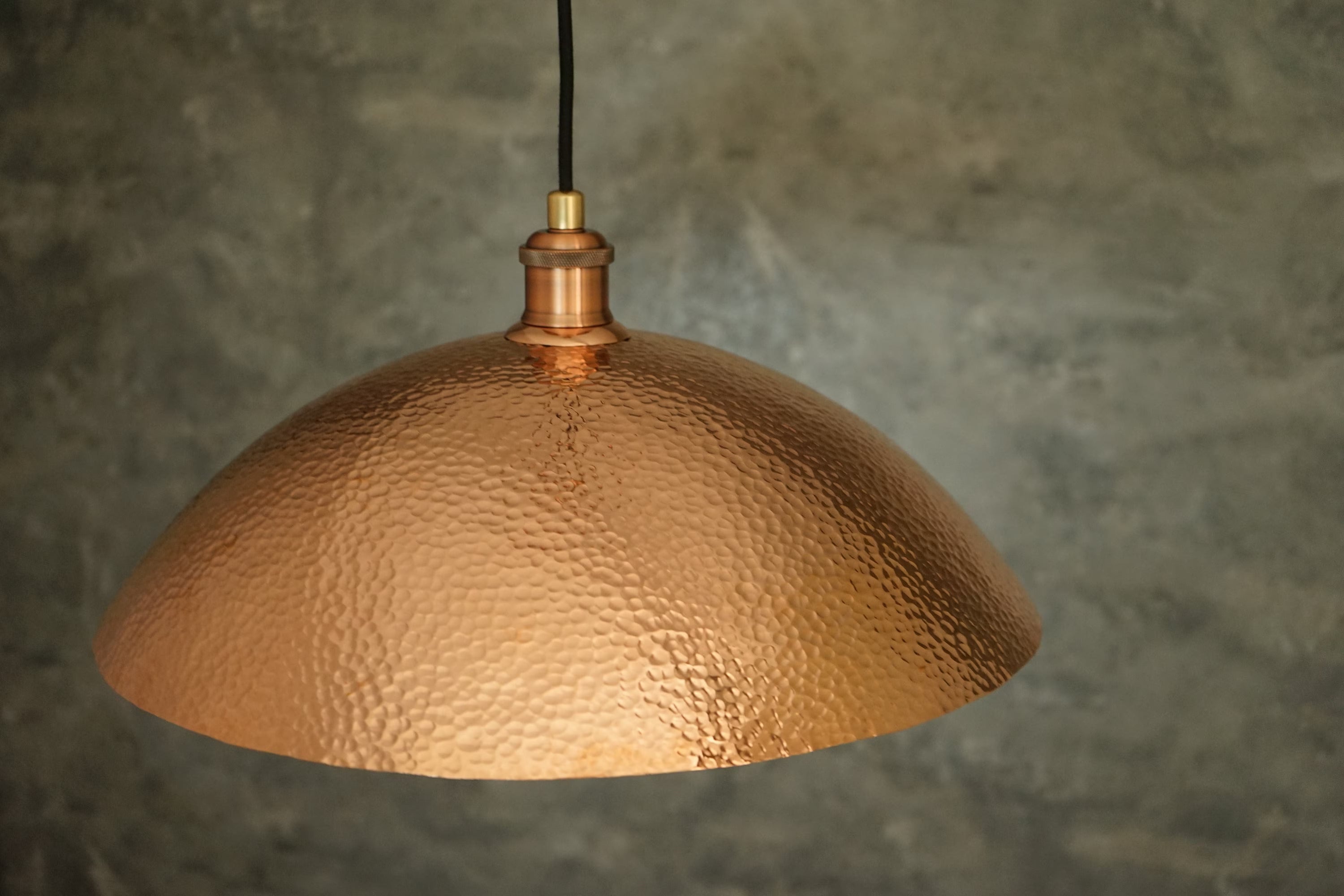 Hammered Solid Copper Dome Pendant Light, Ceiling Light