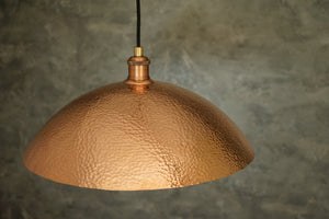 Hammered Solid Copper Dome Pendant Light, Ceiling Light