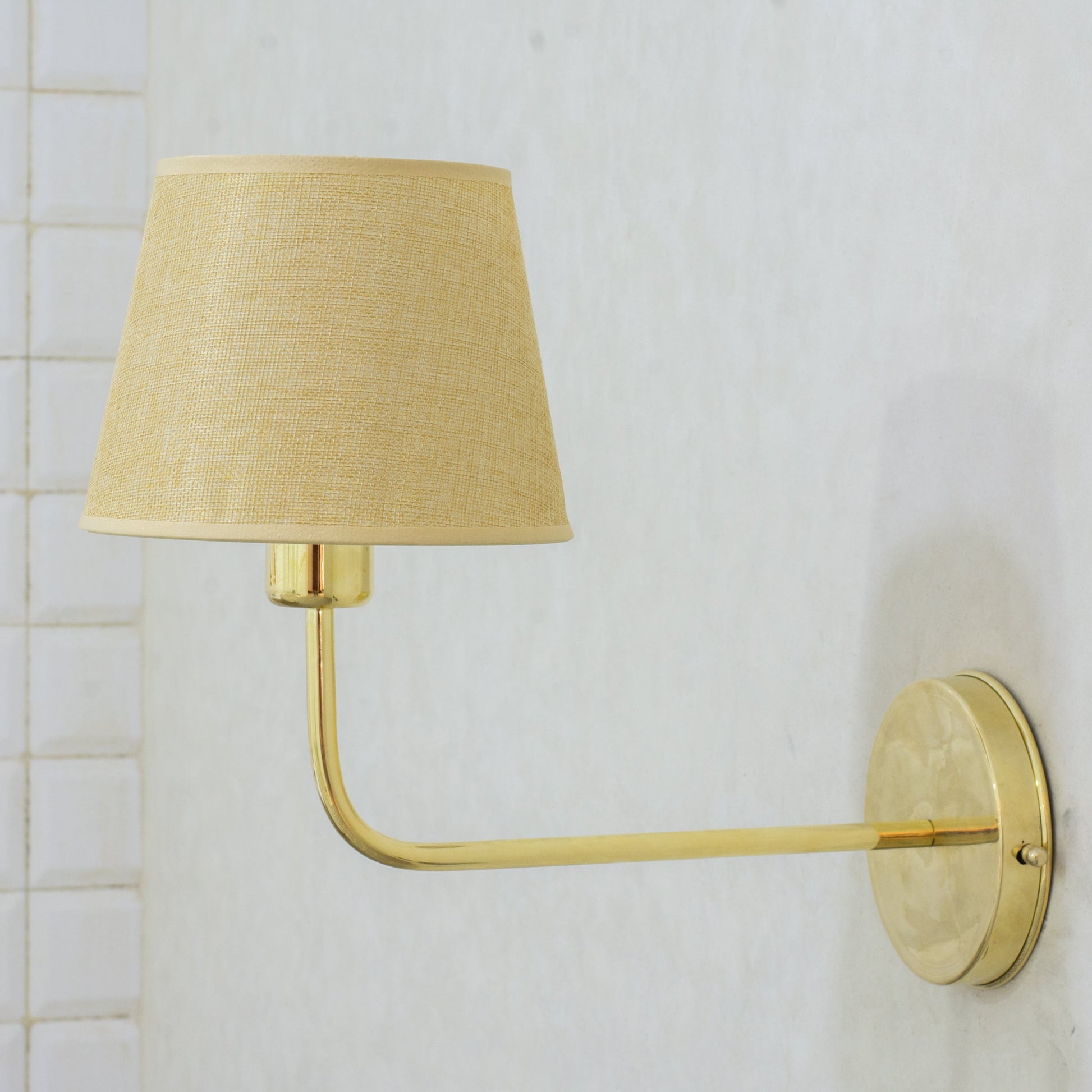 Handcrafted Brass Wall Sconce, Wall Light With Tissue Cover, Living Room Wall Light, Indoor Wall Lamp - Insideast