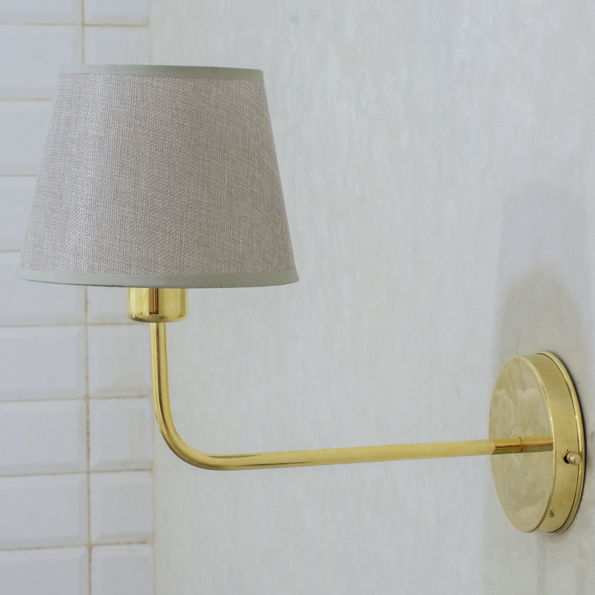 Handcrafted Brass Wall Sconce, Wall Light With Tissue Cover, Living Room Wall Light, Indoor Wall Lamp - Insideast