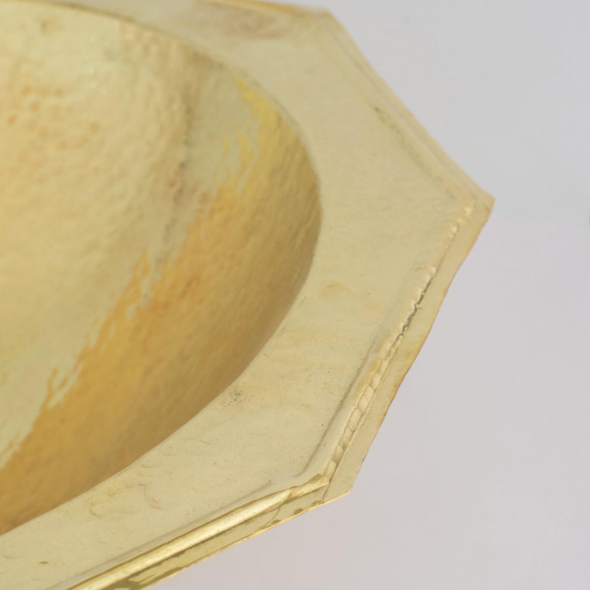 Handcrafted Decagon Solid Brass Hammered Sink | Drop - In - Insideast