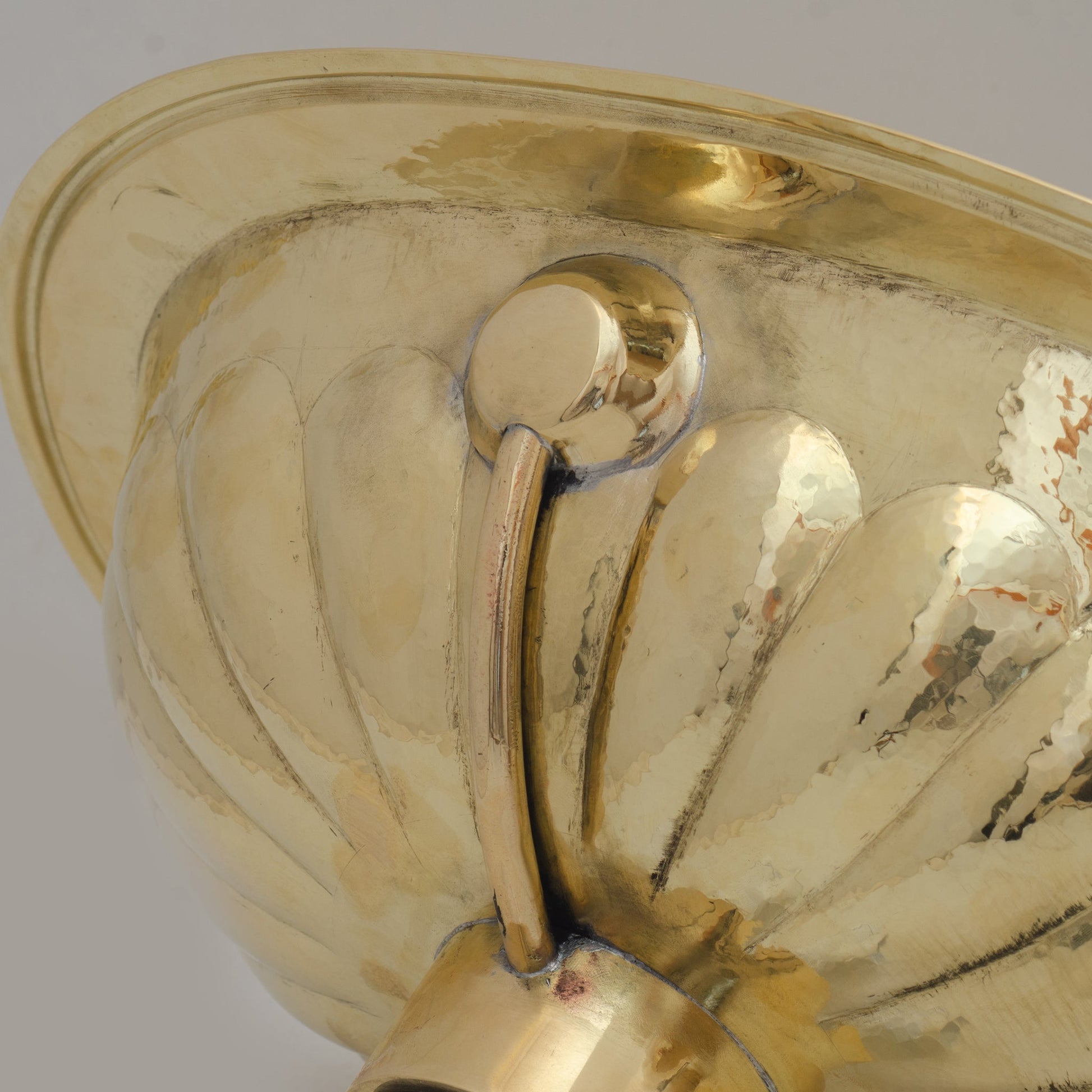 Handcrafted Petal Etched Oval Solid Brass Sink, Drop In Customizable Brass Kitchen Sink - Insideast