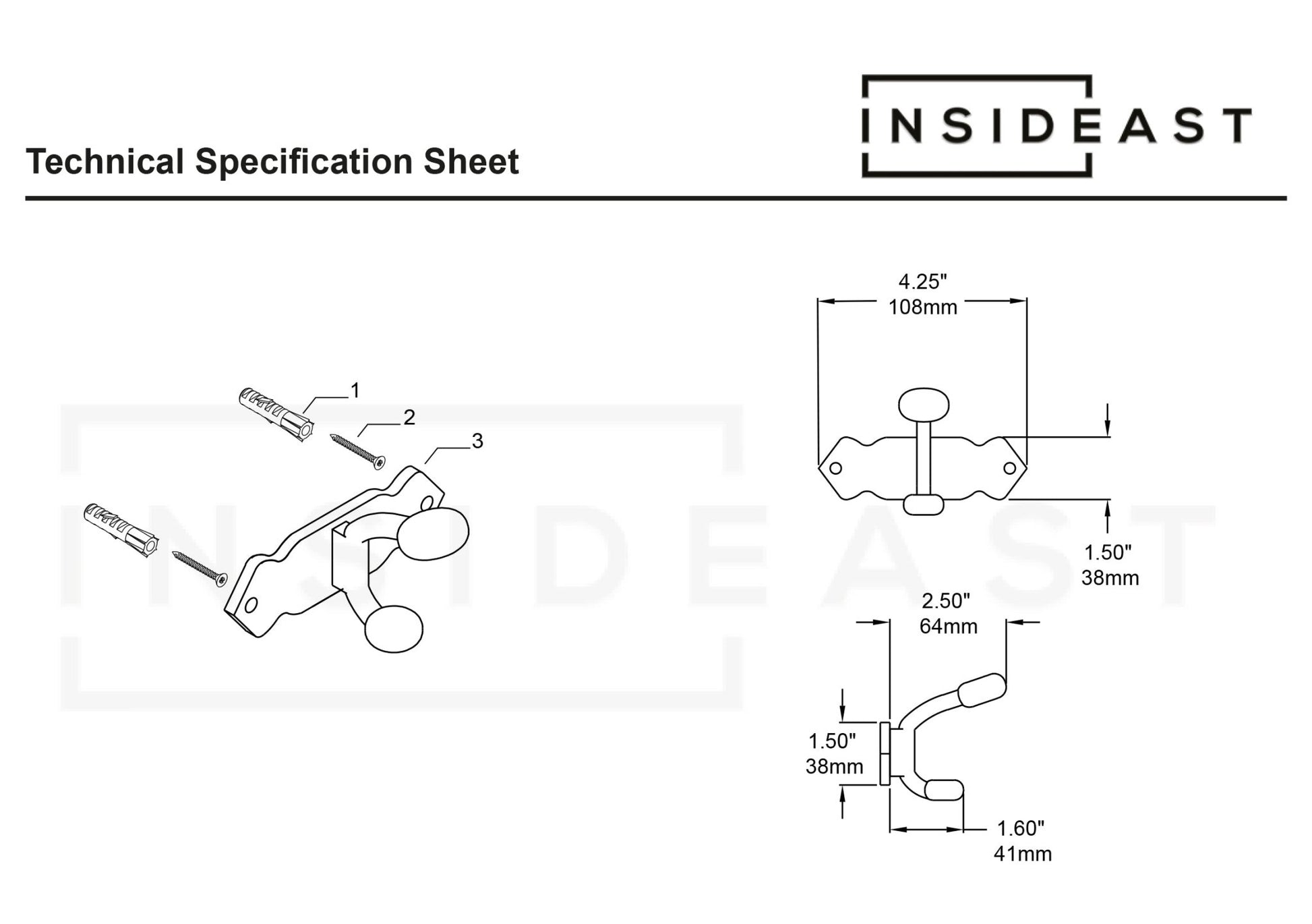 Handcrafted Single Hook, Engraved Wall Hook, Brass Coat Hook, Clothes Hooks - Insideast
