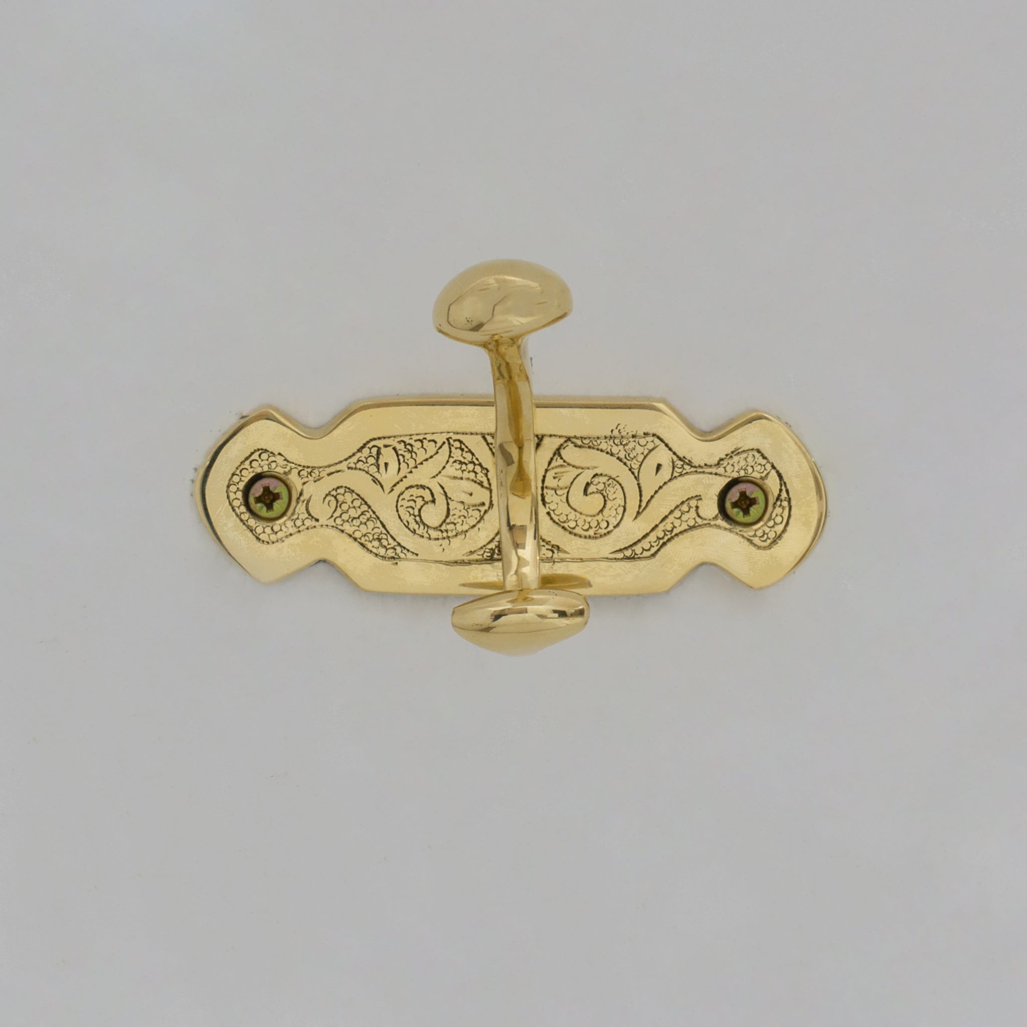 Handcrafted Single Hook, Engraved Wall Hook, Brass Coat Hook, Clothes Hooks - Insideast