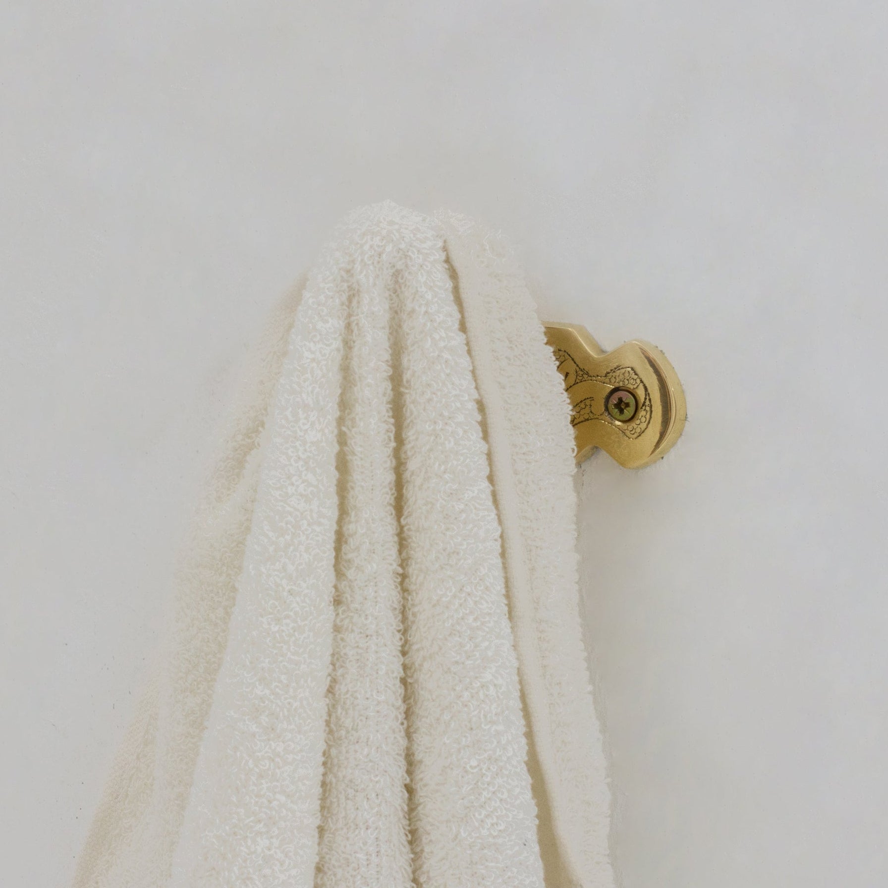 Handcrafted Single Hook, Engraved Wall Hook, Brass Coat Hook, Clothes Hooks - Insideast