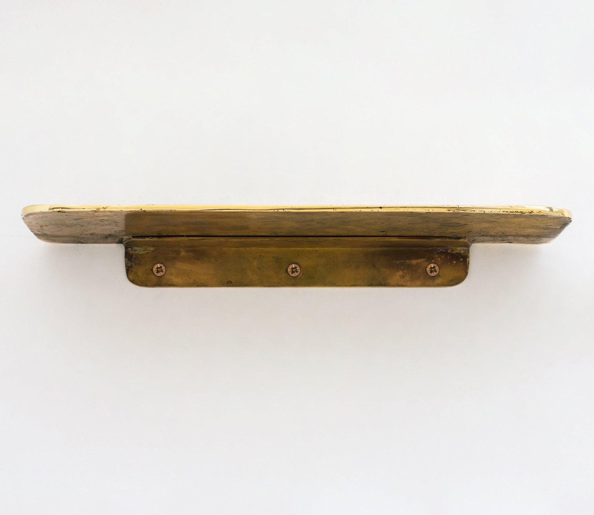 Handcrafted Solid Brass Floating Shelf, Bathroom Shelf Brass, Wall Mount Bathroom Soap Holder - Insideast