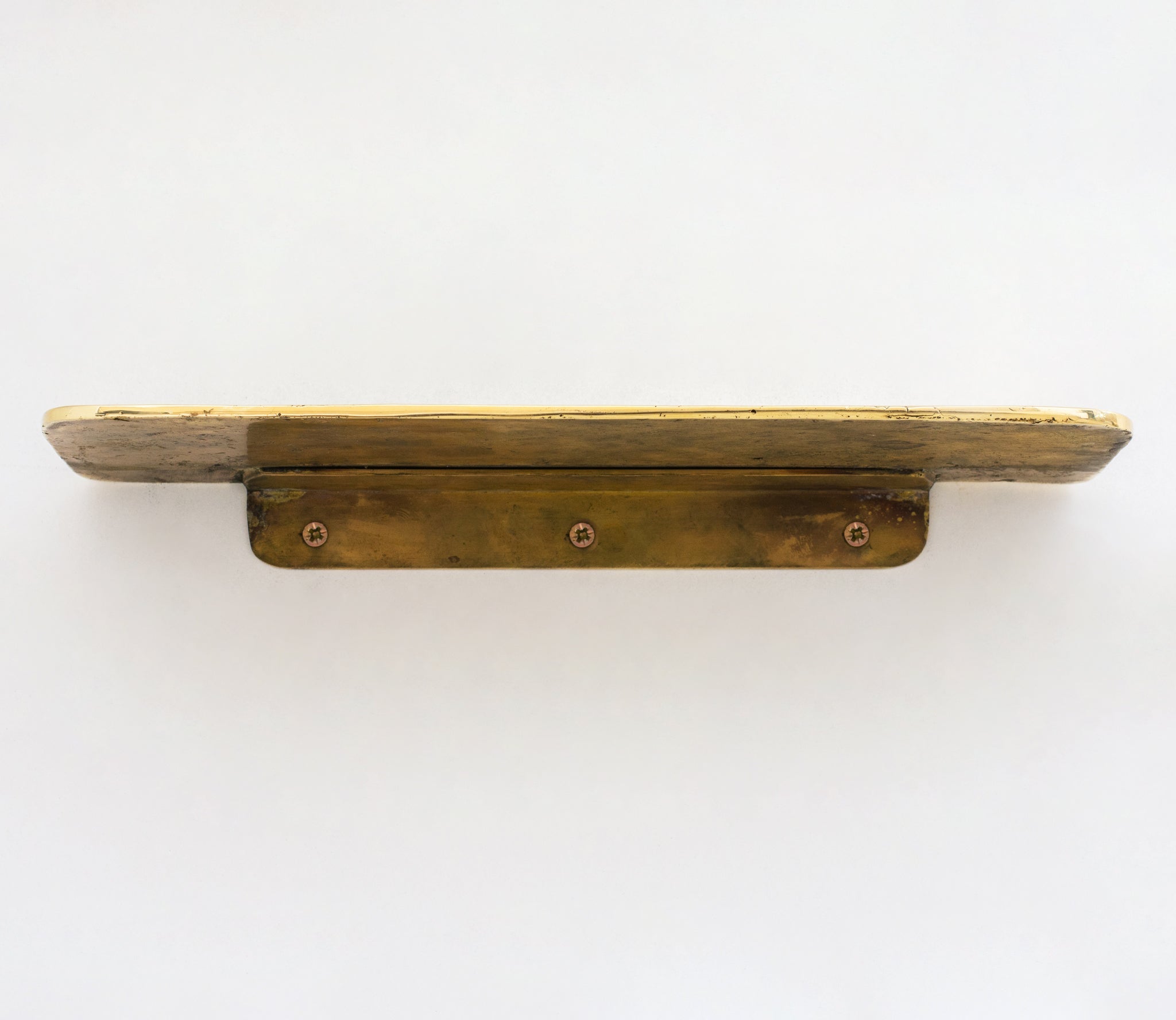 Handcrafted Solid Brass Floating Shelf, Bathroom Shelf Brass, Wall Mount Bathroom Soap Holder - Insideast