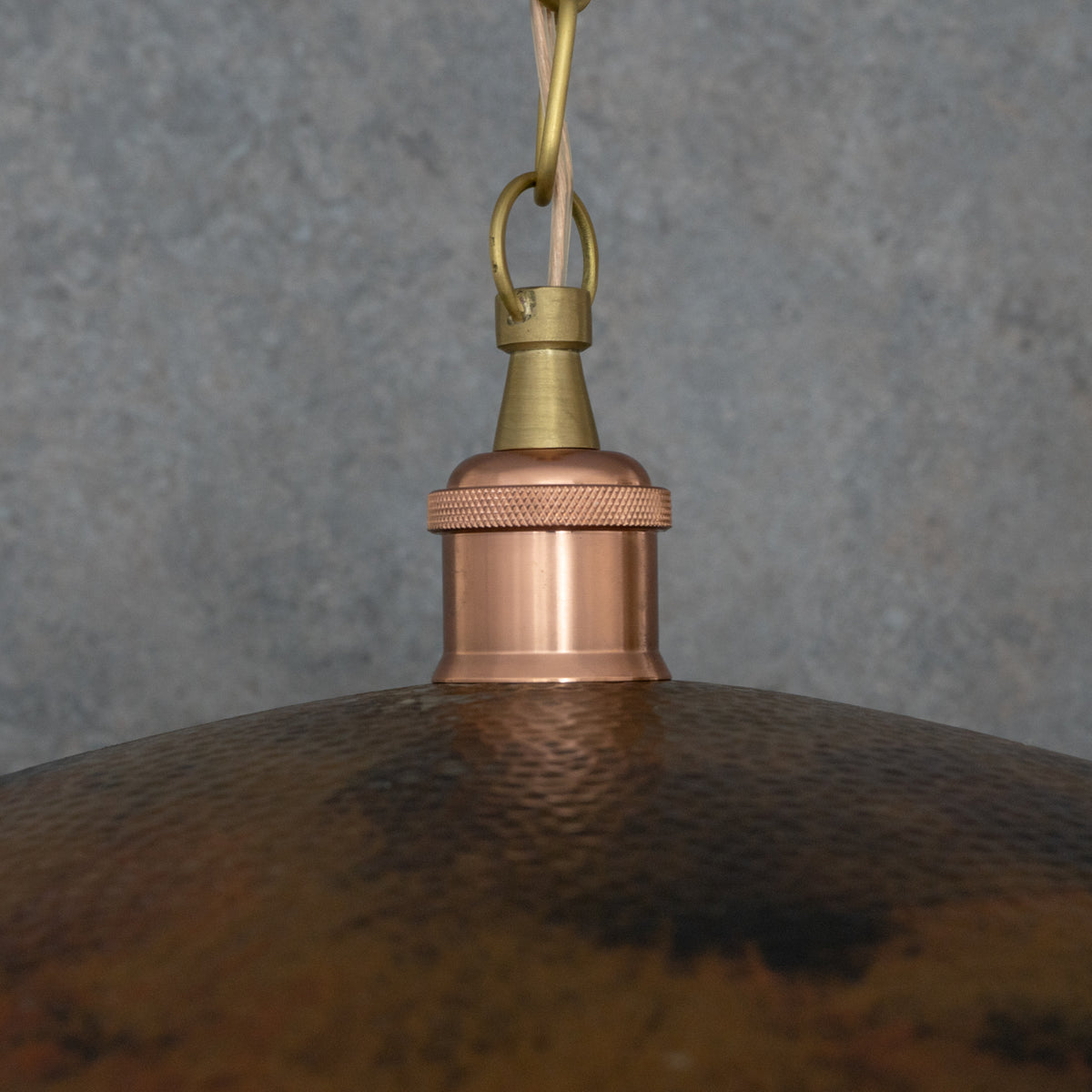 Rustic Copper Lights Handcrafted Copper Pendant Light - Rustic Wide Saucer Design – Insideast