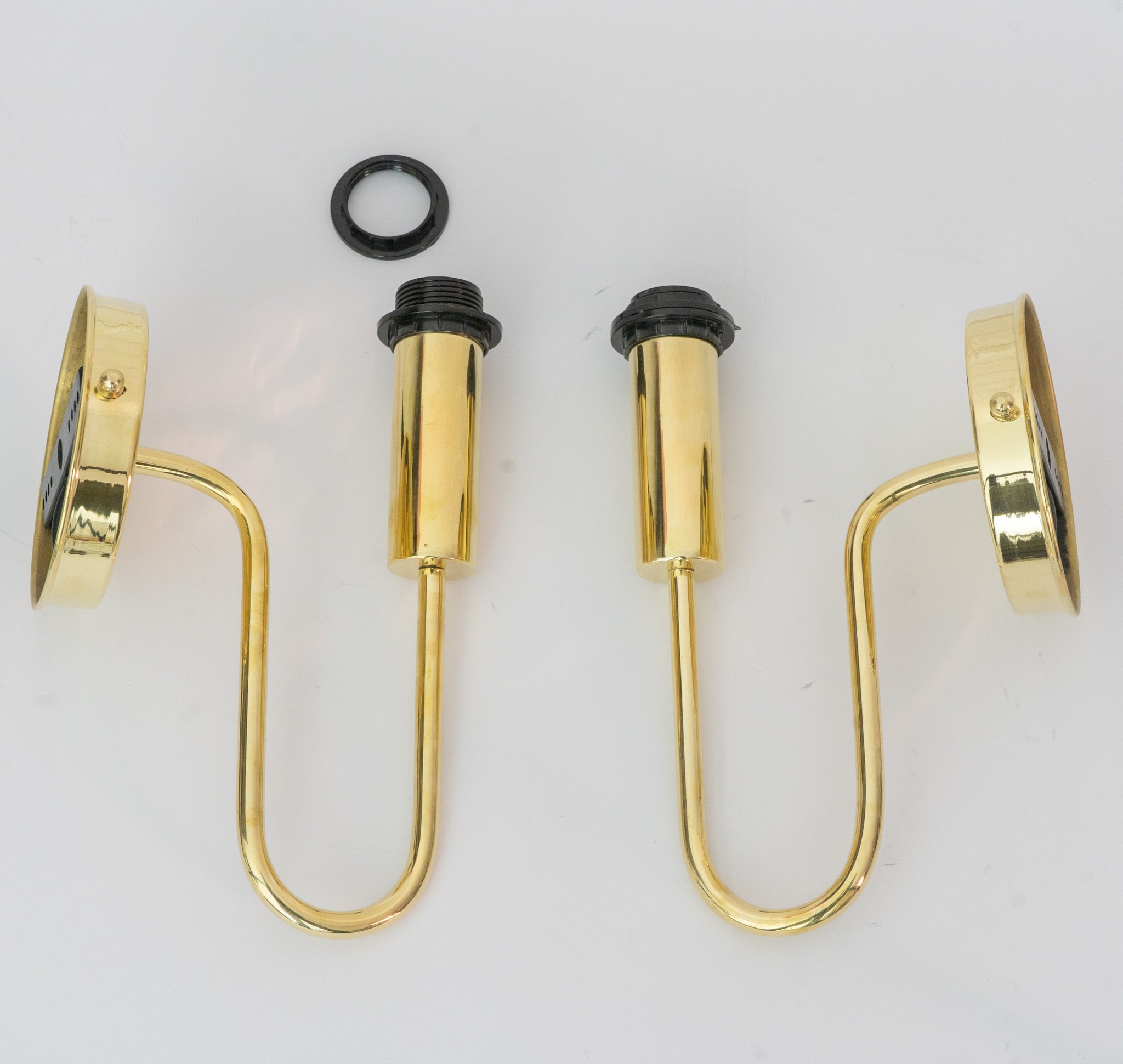 Handcrafted Solid Brass Wall Sconces, Tapered Fabric Shade, Swan Neck Wall Light, Indoor Wall Lamp
