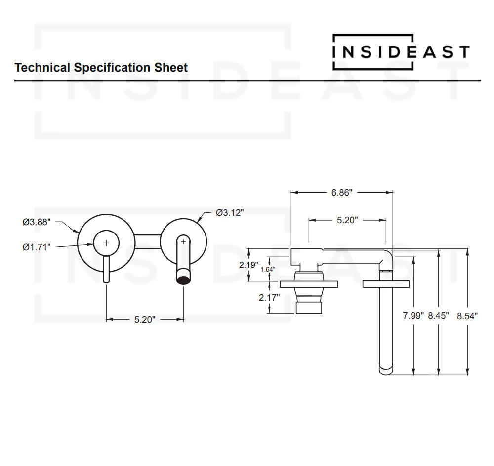 Heritage - Unlacquered Brass Bath Wall Mount Faucet - Insideast