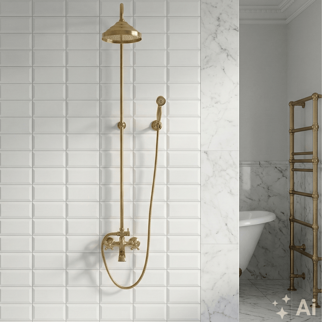 Heritage - Unlacquered Brass Exposed Shower System With Tub Filler - Insideast